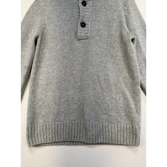 Mens Wool-Blend Preppy Academia Button-Up Sweater Size L Gray Classic - Picture 2 of 15